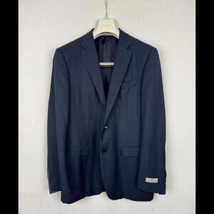 Canali Single Breasted Suit Blazer Jacket Dark Blue Size 52 R - 8 EU, 42 US
